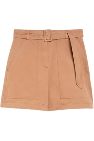 Max Mara Korte broeken, Dames, , L, Katoen, Bermuda broek van katoen en linnen