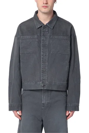 Entire Studios Jassen, Heren, Grijs, M, Denim, Denim jas voor stijlvolle uitstraling