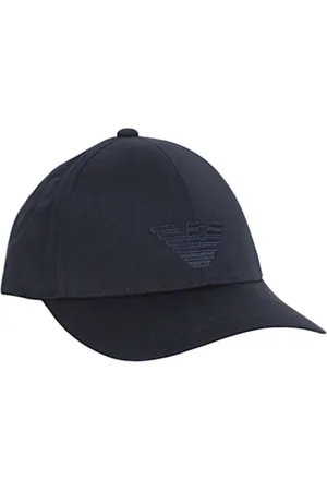 Emporio Armani Accessoires, Heren, Blauw, ONE Size, Katoen, Katoenen Baseballpet met Logo