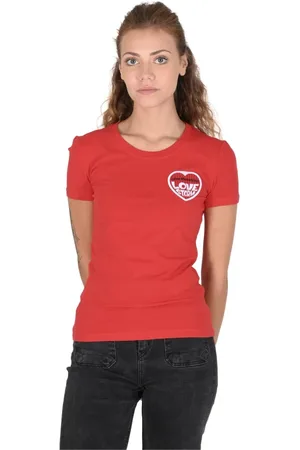 Moschino Tops, Dames, Rood, XS, Katoen, Rood Katoenmix T-shirt