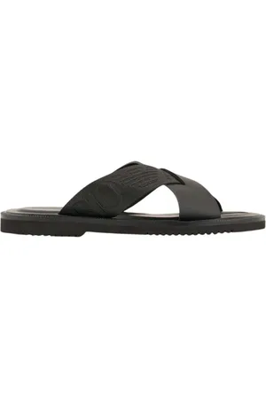 Emporio Armani Schoenen, Heren, Zwart, 45 EU, Stijlvolle Sandaal voor Modieuze Look