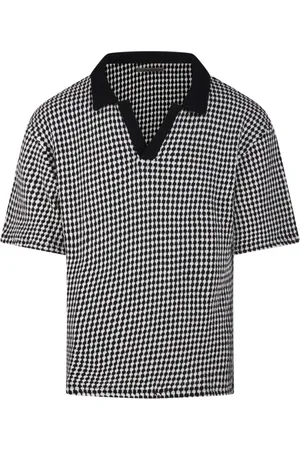 OFFICINE GENERALE Tops, Heren, Zwart, L, Katoen, Zwart/Wit Pele Polo Shirt
