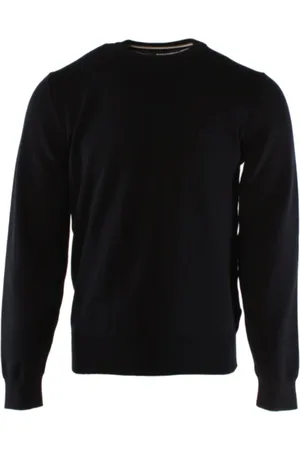 HUGO BOSS Truien, Heren, Blauw, 2Xl, Katoen, Blauwe Katoenen Trui voor Mannen