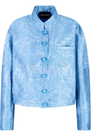 Emporio Armani Jassen, Dames, Blauw, S, Blauwe Stijlvolle Jassen
