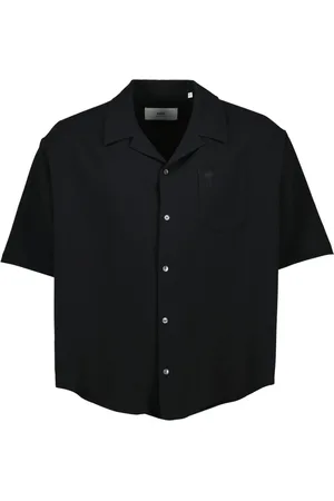 Ami Overhemden, Heren, Zwart, S, Katoen, Oversized Zwarte Shirt Lente-Zomer 2025