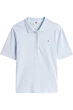 Tommy Hilfiger Tops, Dames, Wit, XS, Breezy Blue Pique Polo Shirt