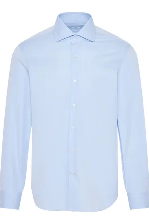 BARBA Overhemden, Heren, Blauw, 3Xl, Katoen, Klassieke Katoenen Overhemd