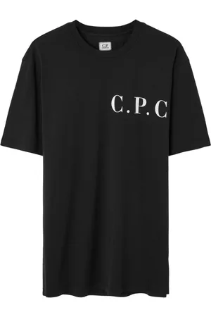C.P. Company Tops, Heren, Blauw, L, Navy Blauw Bedrukt Overhemd