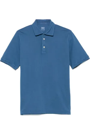 FEDELI Tops, Heren, Blauw, M, Katoen, Klassieke Katoenen Poloshirt