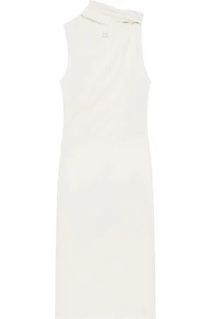 Courrèges Kleedjes, Dames, , XS, Ecru Twist Detail Mouwloze Jurk