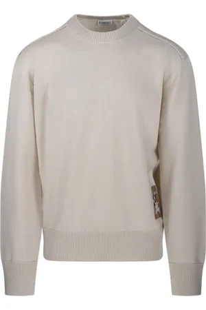 Burberry Truien, Heren, Grijs, M, Wol, Nootmuskaat Sweater