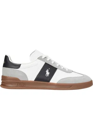 Ralph Lauren Schoenen, Heren, Wit, 41 EU, Klassieke tennisgeïnspireerde sneakers voor tijdloze stijl