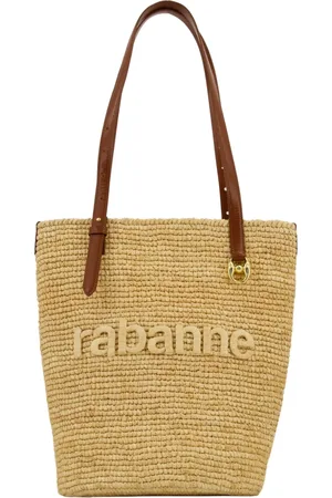 Paco rabanne Tassen, Dames, , ONE Size, Leer, Raffia Shopper Lente-Zomer 2025