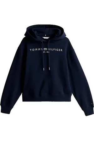 Tommy Hilfiger Sweatshirts & Hoodies, Dames, Blauw, L, Donkerblauwe hoodie
