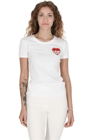 Moschino Tops, Dames, Wit, 2Xs, Katoen, Multicolor Katoenen T-Shirt