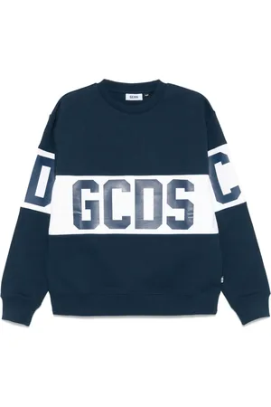 GCDS Sweatshirts & Hoodies, Heren, Blauw, M, Blauwe Crewneck Sweater