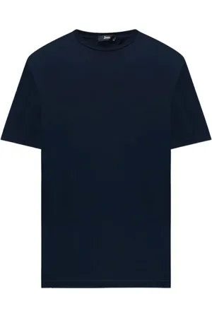 HERNO Tops, Heren, Blauw, XL, Blauw Stretch Jersey T-shirt