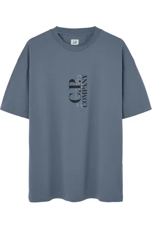 C.P. Company Tops, Heren, Blauw, L, Blauw bedrukt overhemd