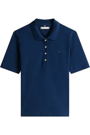 Tommy Hilfiger Tops, Dames, Blauw, XS, Donker Nacht Marine Piqué Polo Shirt
