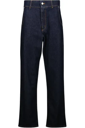 Moschino Jeans, Dames, Blauw, XS, Denim, Donkerblauwe Denim High Waist Jeans