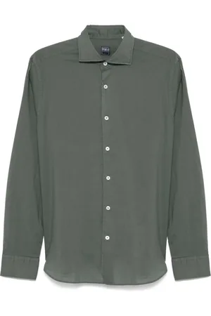 FEDELI Overhemden, Heren, Groen, 3Xl, Katoen, Stretch katoenen overhemd