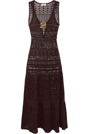 Elisabetta Franchi Kleedjes, Dames, Bruin, S, Bruine Jurken voor Vrouwen
