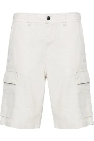 HUGO BOSS Korte broeken, Heren, , W32, Linnen, Cargo shorts in gemengde linnen stof