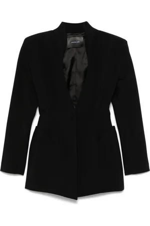 MUGLER Jassen, Dames, Zwart, S, Zwarte Jassen met Schoudervullingen
