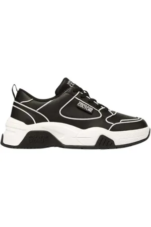 VERSACE Schoenen, Heren, Zwart, 41 EU, Casual Sneakers voor Dagelijks Gebruik