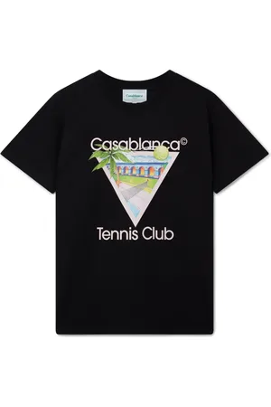 Casablanca Tops, Heren, Zwart, S, Katoen, Tennis Club Icon Screen Printed T-shirt