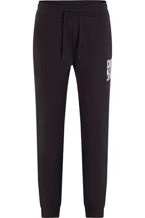 Calvin Klein Broeken, Heren, Zwart, M, Katoen, Zwarte katoenen sweatpants