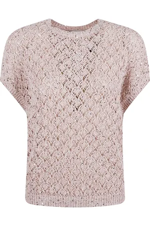 ELEVENTY Truien, Dames, Roze, L, Katoen, Katoenmix Sweaters Made in Italy