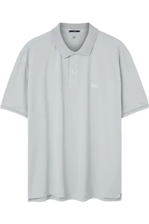 C.P. Company Tops, Heren, Groen, XL, Geborduurd Logo Blauw Poloshirt