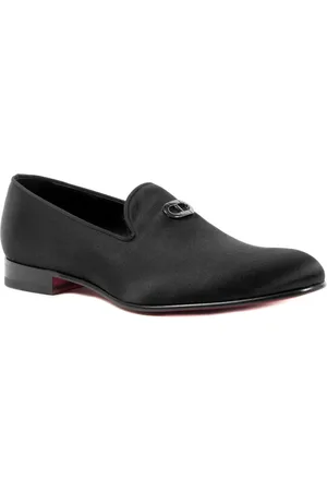 DEE OCLEPPO Schoenen, Heren, Zwart, 40 EU, Satijn, Zwarte Satijnen Loafer Elegante Schoenen
