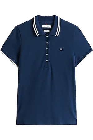 Tommy Hilfiger Tops, Dames, Blauw, XS, Sporty Slim Polo in Dark Night Navy
