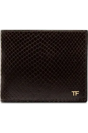 Tom Ford Accessoires, Heren, Bruin, ONE Size, Italiaanse leren portemonnee met korrelige textuur