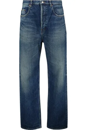 Saint Laurent Jeans, Heren, Blauw, W30, Denim, Hoge taille denim jeans, rechte snit
