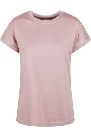 ELEVENTY Tops, Dames, Roze, L, Katoen, Roze Katoenen T-shirts en Polos