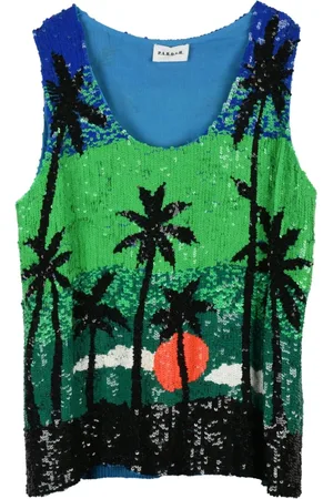 P.A.R.O.S.H. Tops, Dames, Veelkleurig, S, Stijlvolle Viscose Top met Apillettes