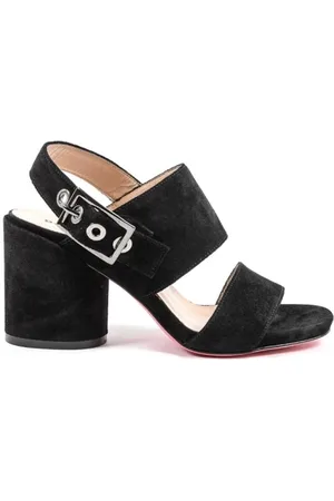 DEE OCLEPPO Schoenen, Dames, Zwart, 37 EU, Suède, Zwarte Suède Blokhak Sandaal