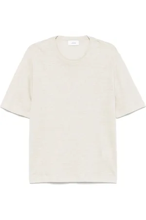 LARDINI Tops, Heren, , L, Linnen, Linnen T-shirt Gemaakt in Italië