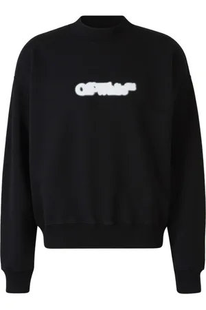 OFF-WHITE Sweatshirts & Hoodies, Heren, Zwart, L, Zwarte Logo Print Trui