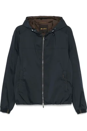 MOORER Jassen, Heren, Blauw, L, Polyester, Gewatteerde jas met ritssluiting zakken