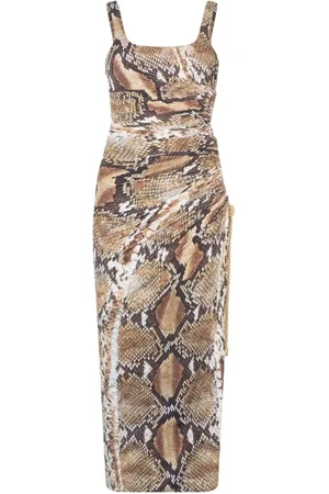 Roberto Cavalli Kleedjes, Dames, Bruin, S, Bruine Elegante Jurk