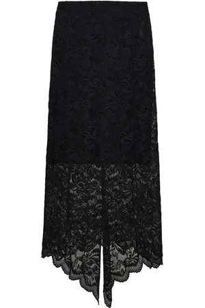 Paco rabanne Rokken, Dames, Zwart, M, Zwarte Asymmetrische Kant Rok