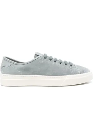 santoni Schoenen, Heren, Blauw, 44 EU, Suède, Suede Leren Sneakers