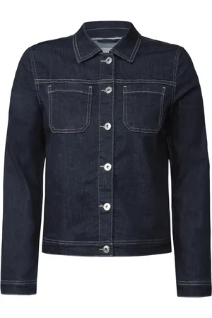 CECIL Jassen, Dames, Blauw, S, Denim, Rinsed Wash Denim Overshirt Jack