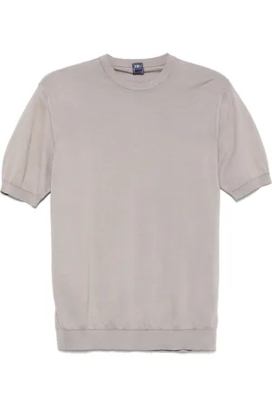 FEDELI Truien, Heren, , 2Xl, Katoen, Katoenen Gebreid T-shirt Gemaakt in Italië