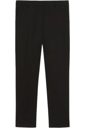 Max Mara Broeken, Dames, Zwart, XS, Katoen, Zwarte Slim Fit Broek