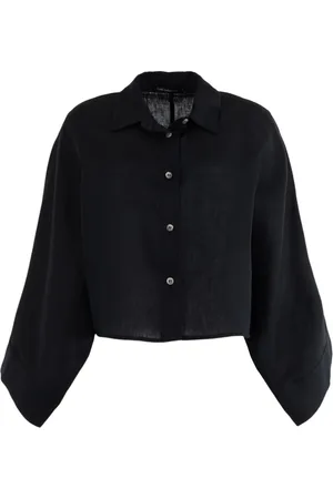 Greek Archaic Kori Blouses & Shirts, Dames, Zwart, L, Zwarte Stijlvolle Kori Jurk